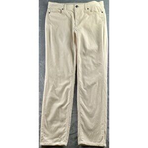 J. JILL Velvet Velour Pant Size 12R Cream Stretch Straight Mid Rise WPT134291